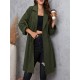 Elegant Plus Size Women's Jacket - Long Sleeve, Lapel Collar with Drawstring Waist, Button Closure - Machine Washable Fall Outerwear Elegant Plus Size Women's Jacket - Long Sleeve, Lapel Collar with Drawstring Waist, Button Closure - Machine Washable Fall Outerwear