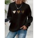 Plus Size Heart Print Sweatshirt, Casual Long Sleeve Crew Neck Pullover Sweatshirt, Women's Plus Size Clothing Plus Size Heart Print Sweatshirt, Casual Long Sleeve Crew Neck Pullover Sweatshirt, Women's Plus Size Clothing