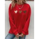 Plus Size Heart Print Sweatshirt, Casual Long Sleeve Crew Neck Pullover Sweatshirt, Women's Plus Size Clothing Plus Size Heart Print Sweatshirt, Casual Long Sleeve Crew Neck Pullover Sweatshirt, Women's Plus Size Clothing
