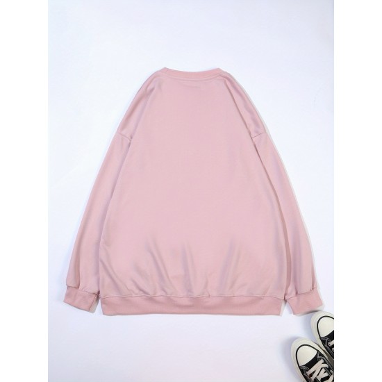 Plus Size Flower Print Sweatshirt, Casual Long Sleeve Crew Neck Sweatshirt, Women's Plus Size Clothing Plus Size Flower Print Sweatshirt, Casual Long Sleeve Crew Neck Sweatshirt, Women's Plus Size Clothing