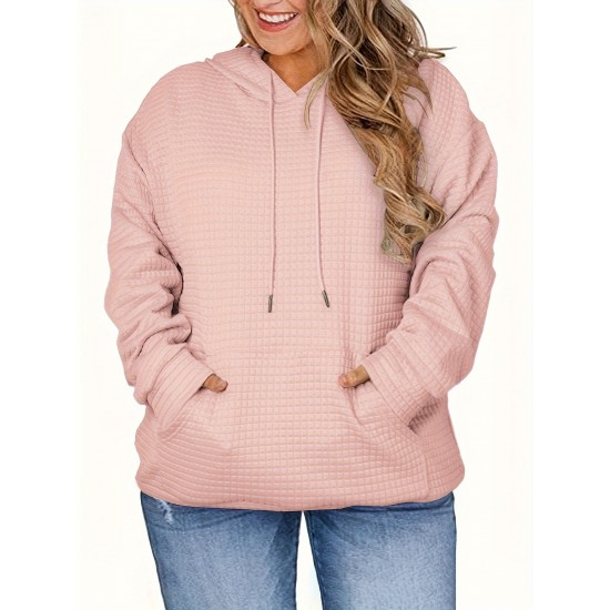Women's Plus Size Hoodies Casual Long Sleeve Sweatshirts Drawstring Pullover Tops With Pocket Women's Plus Size Hoodies Casual Long Sleeve Sweatshirts Drawstring Pullover Tops With Pocket